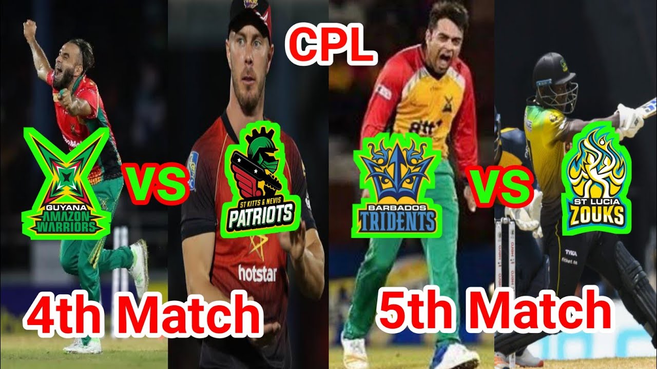 Cpl 2020 4th Match And 5th Match Gaw Vs Snp Stz Vs Bt 2020 Live Match Scores Cpl Preview Youtube