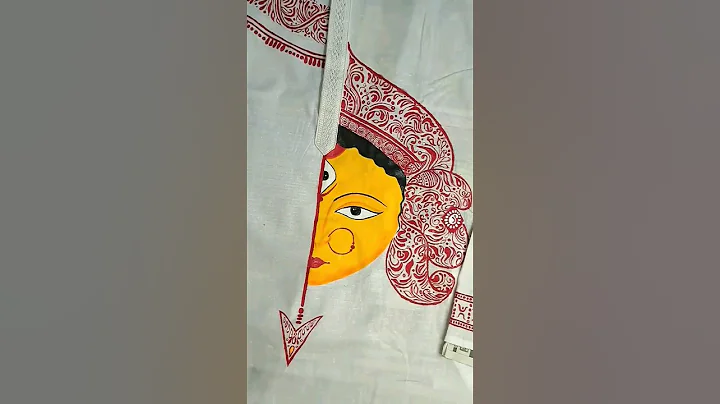 Hand Painted Kurta 😍 For Durga Puja | Febric Design On White Kurta For Man  #handmade #shorts