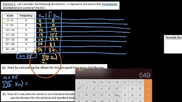 P-S 3.3.4,  Variance and standard deviation for grouped data, video #1