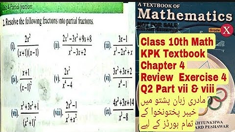 10th Class Math | Review Exercise 4 | Question 2 part vii and viii | KPK Textbook |QAS Edu