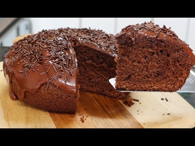 BOLO DE CHOCOLATE FEITO NA PANELA OU FRIGIDEIRA 