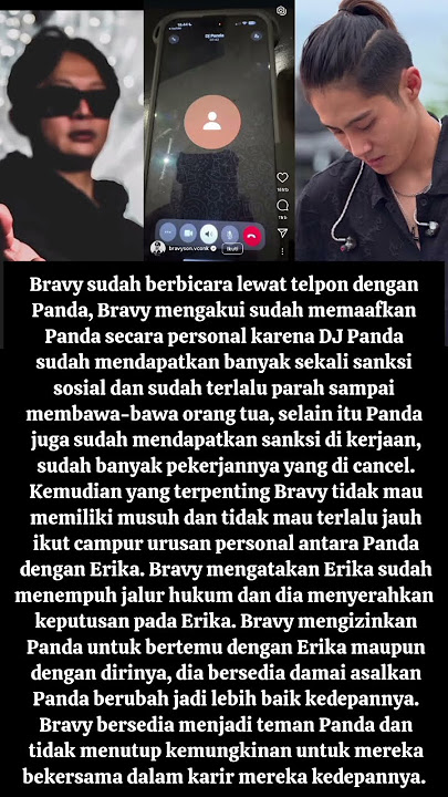 Inti percakapan DJ Bravy dan DJ Panda di telepon