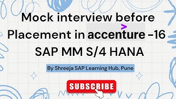 SAP MM Mock interview conducted Before Placement in Accenture | SAP MM  | Best SAP Courses in Pune