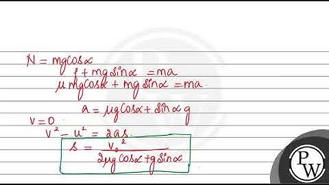 A body of mass \( m \) is pushed with the initial velocity \( v_{0} \) up an inclined plane set ...