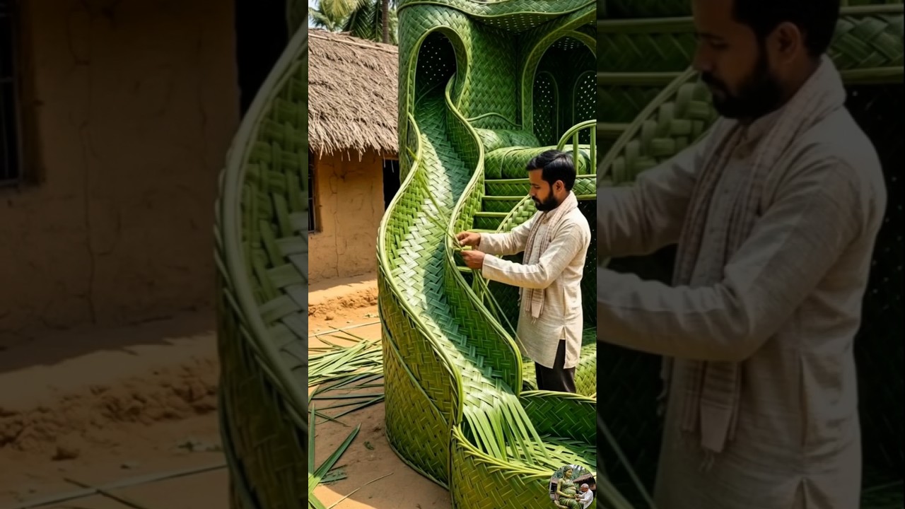 Amazing Handmade Bamboo Bed 🛏️ | Incredible Leaf Craft Transformation (Satisfying Build