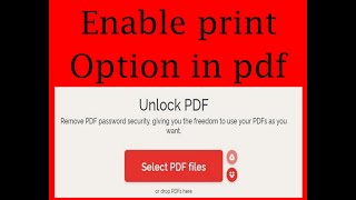 How to Enable Print Option in pdf