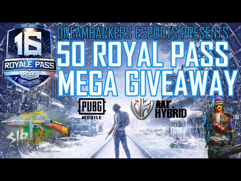 50 ROYALE PASS GIVEAWAY | LIVE STREAM DRAW | 500 USD Worth of UC | PUBG Mobile Season 16 | MrHybrid