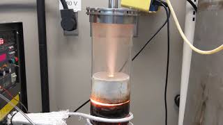 So hot! 2000C Induction heating, glowing pyrometer port