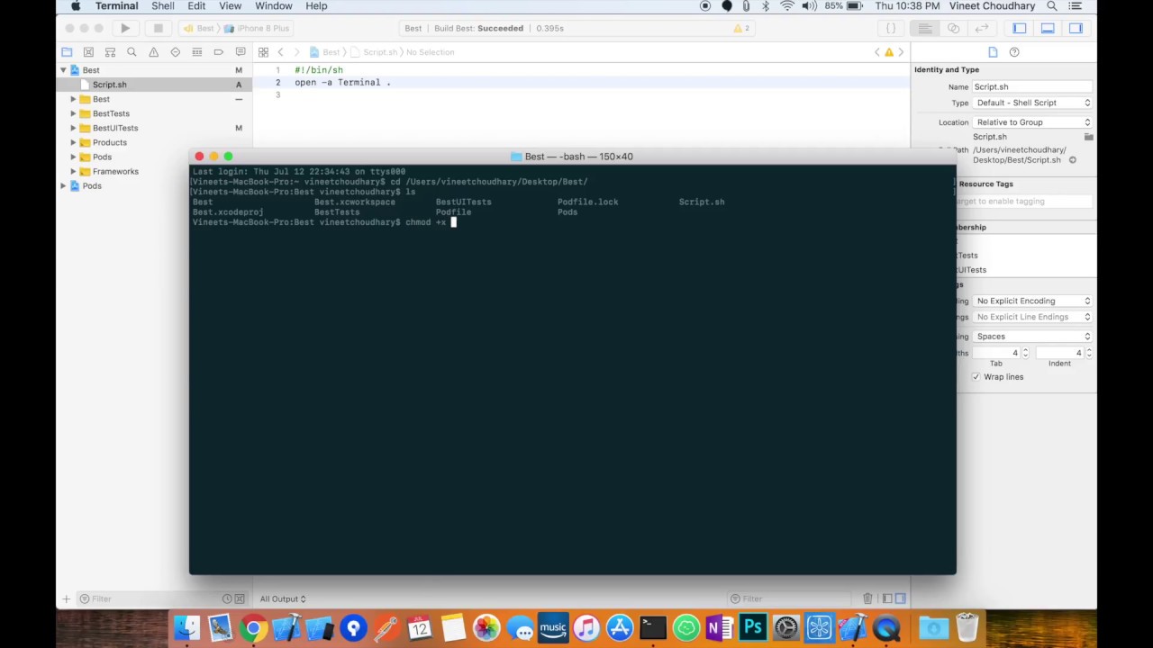 Open Terminal From Xcode
