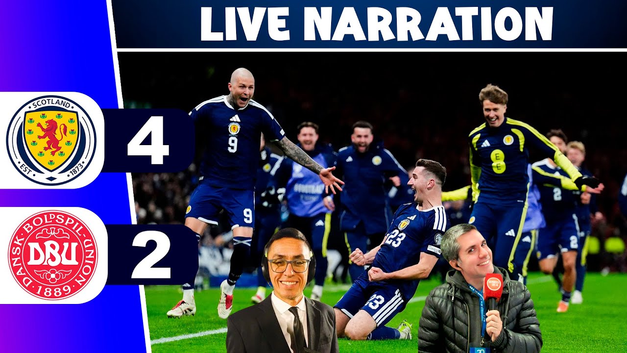 🔴Scotland 4 - 2 Denmark⚽World Cup Qualifying - Full Match Commentary Score Video Simulation Game