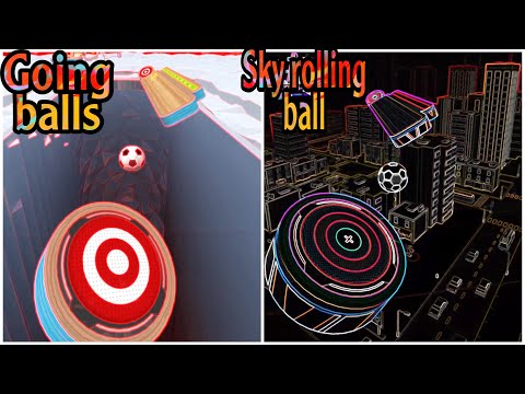 Same levels and same ball (football)- sky rolling balls 3D VS going balls -best ball games challenge