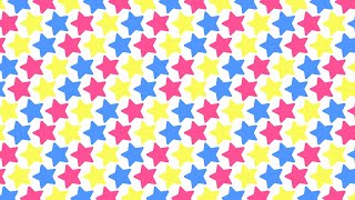 Vibrant Repeating Pattern Of Pink Yellow Blue Tone Rotating Stars Pop 4K DJ Visuals Loop Background