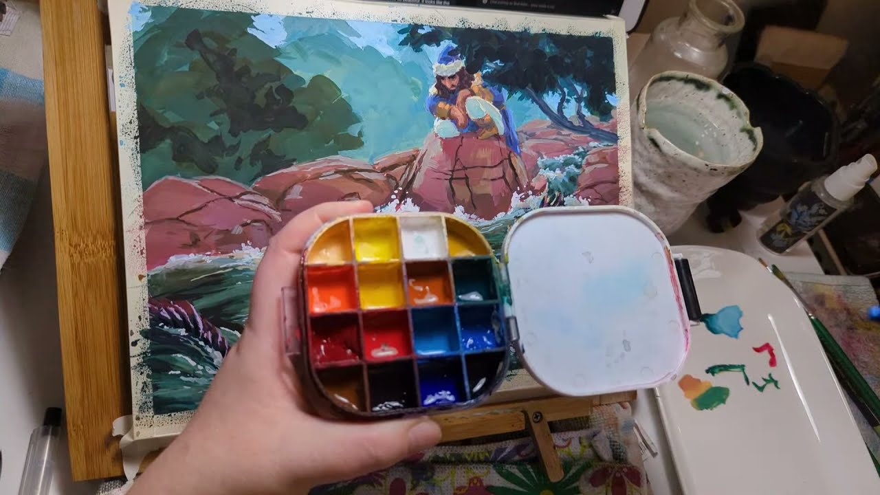 Painting a fantasy illustration in gouache - live!