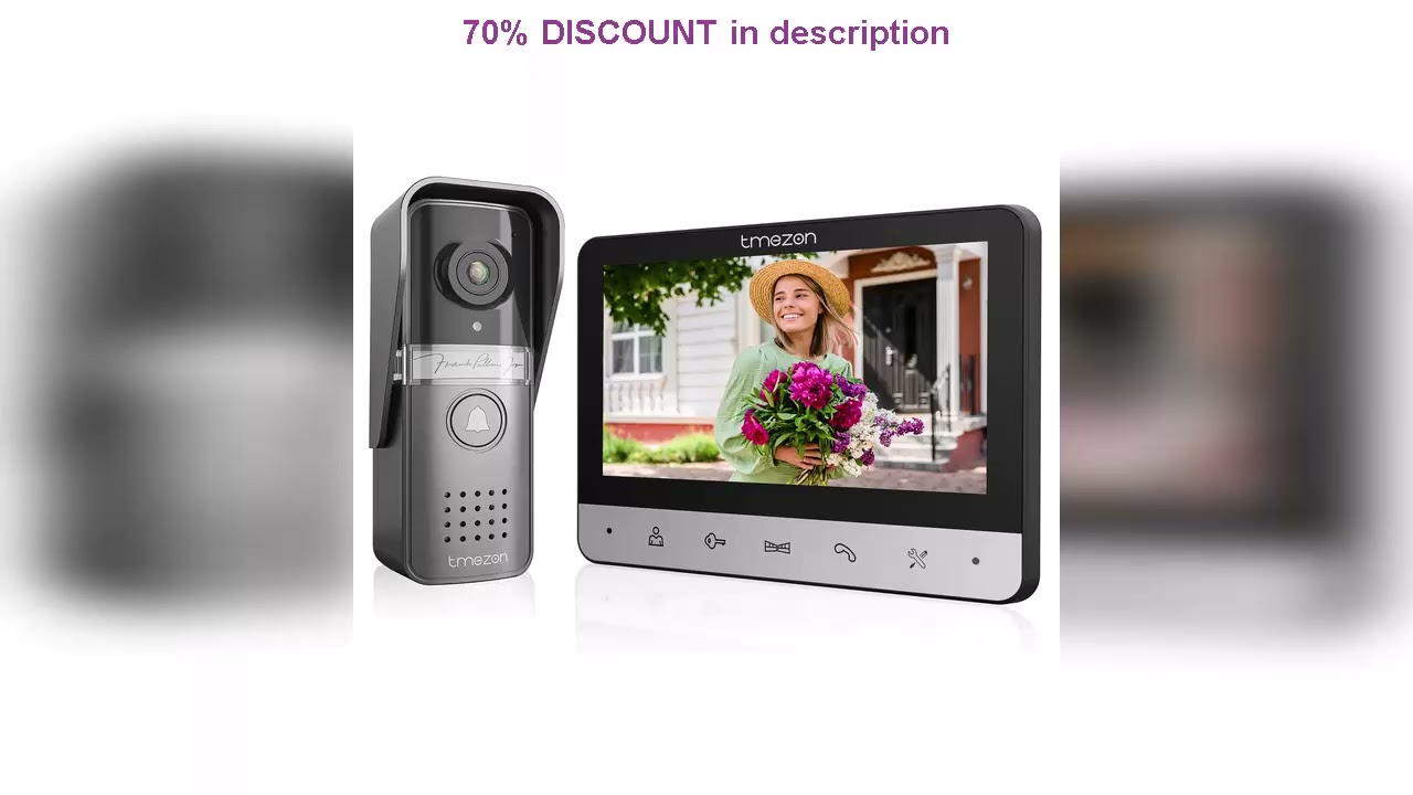 A must-have product! TMEZON Video Doorphone 4-Wire,Intercom with Doorbell, Doorphone with Camera,7
