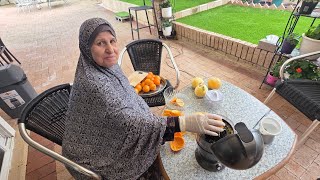 تجربة عصارة البرتقال والدنيا ثلج بارده