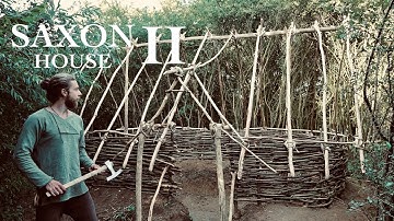 Building an Anglo-Saxon Pit House with Hand Tools - Part II | Medieval Primitive Bushcraft Shelter
