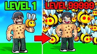 Upgrading 1 BEE to 100,000 BEE ARMY in ROBLOX!