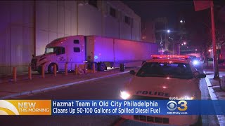 Hazmat Team In Old City Clean Up Fuel Spill