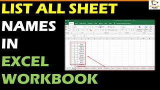 How to List All Sheet Names In An Excel Workbook