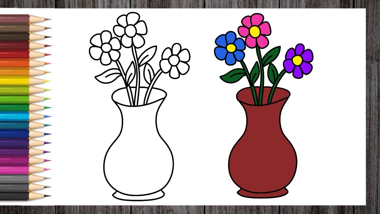 Flowers in a Vase Coloring Page for Adults and Kids Printable Coloring  Sheet Two Handled Vase of Flowers High Res, 5376x8064 Pixels - Etsy