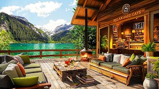 Stress Relief with Jazz Relaxing Music ☕ Cozy Spring Porch Ambience ~ Smooth Jazz Background Music