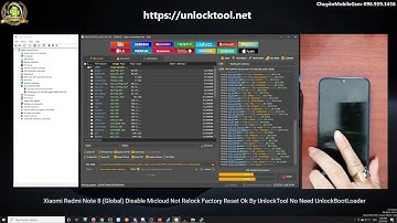 Redmi Note 8 Global Disable Micloud Factory Not Relock By UnlockTool One Click