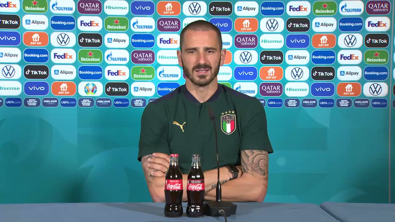 Roberto Mancini, Leonardo Bonucci - Italy v Switzerland - Pre-Match Press Conference - Euro 2020