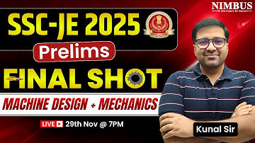 SSC JE 2025 MACHINE DESIGN + MECHANICS Complete Revision  🚀 SSC JE Mechanical Engineering