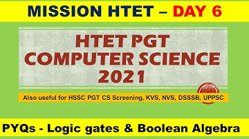 Previous Year Questions || Logic Gates || Boolean Algebra || Crash Course HTET Computer Science
