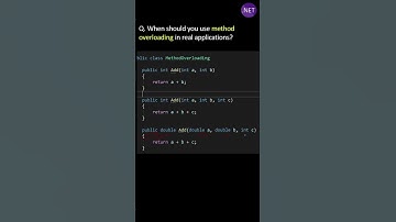 When should you use method overloading in real applications ?