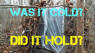 Solo plastic shack overnighter in a winter rain storm never going to learn if you dont try