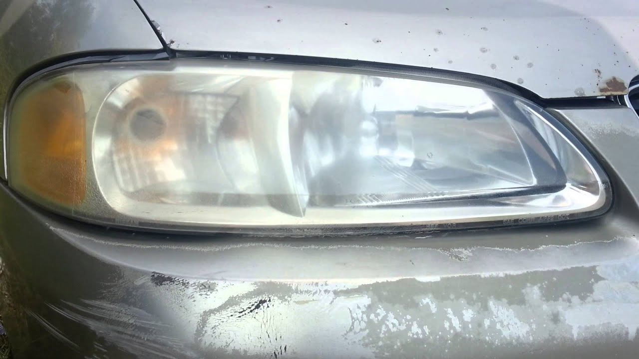 cleaning headlights silver nissan YouTube
