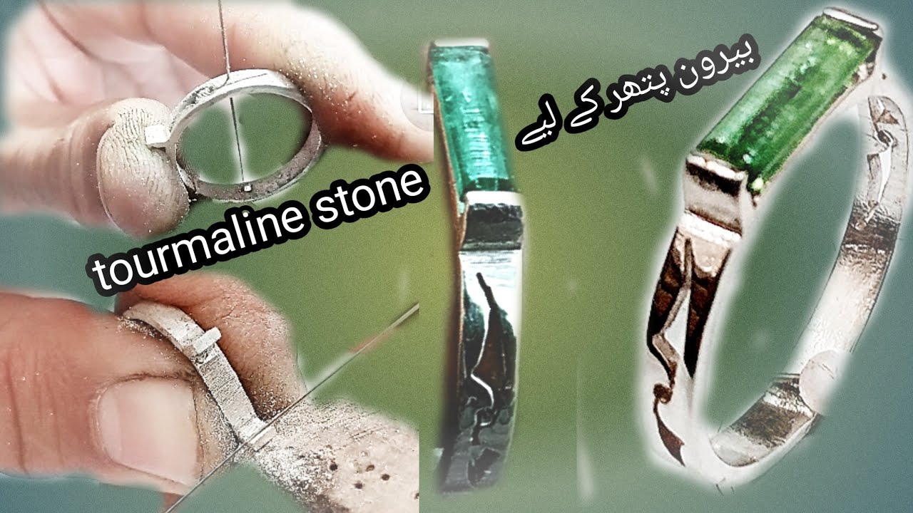 Handmade ring and tourmaline stone 💯,, simple methods 