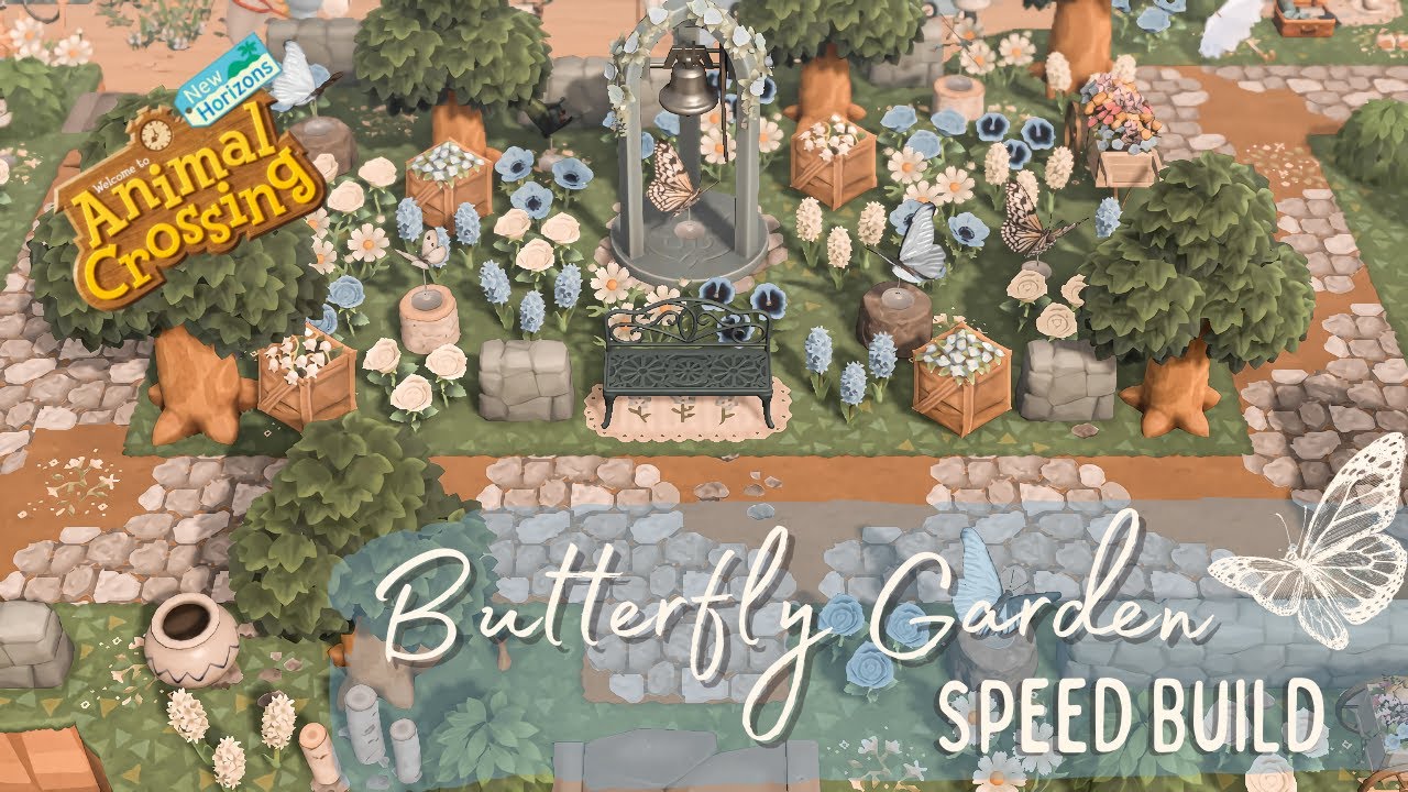 Butterfly Garden & Transition Area Speed Build! // Animal Crossing New