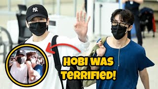 HOPEKOOK : Jungkook Protects Hobi From Scary Crowd At Airport | Story Time Resimi