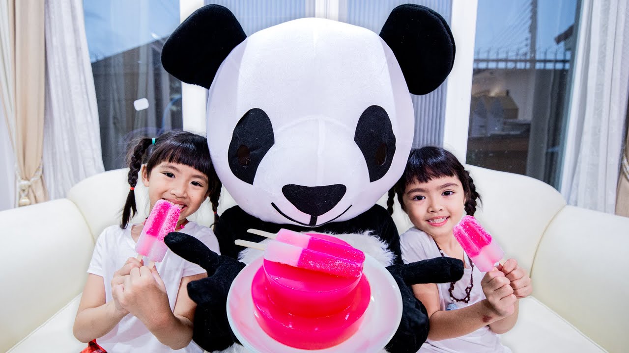 หนูยิ้มหนูแย้ม ทำเค้กเจลลี่ไอติม ให้หมีแพนด้า