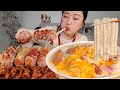 ASMR 베이컨 크림떡볶이 감자핫도그 치즈핫도그 모짜핫도그 닭발 먹방:) Cream tteokbokki Mozzarella corn dog Mukbang