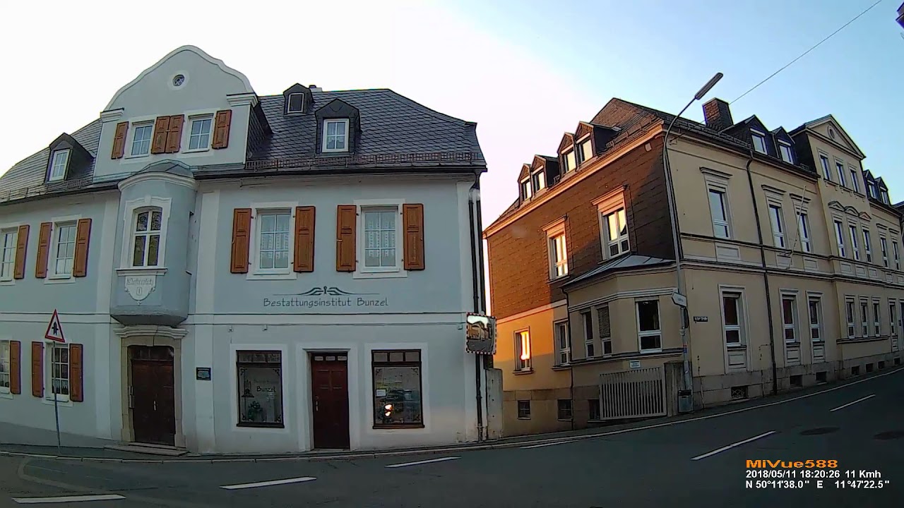 D: Stadt Münchberg. Landkreis Hof. Große Stadtrundfahrt. Mai 2018