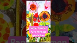 Buntes Blumenfenster aus Transparentpapier | Einfaches Frühlings DIY für Kinder #diy #kidscraft