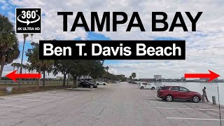Ben T Davis Beach, Tampa FL | 360° Waterfront Drive (4K)