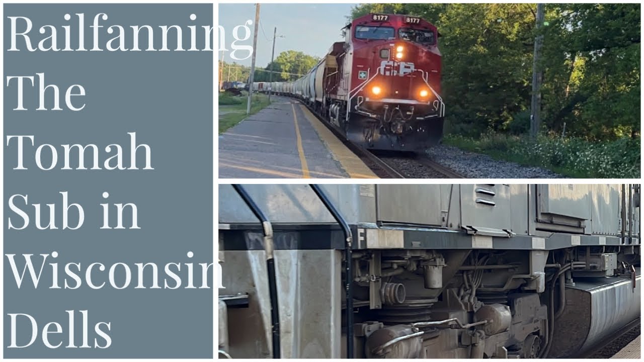 Railfanning the tomah sub in wisconsin dells with haritage unit - YouTube