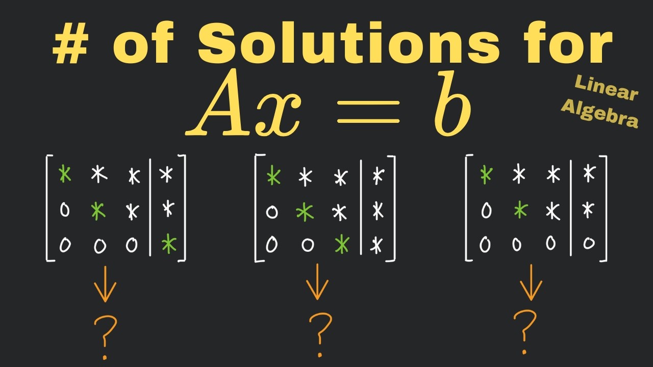 How Many Solutions Does Ax = b Have? | Linear Algebra Basics