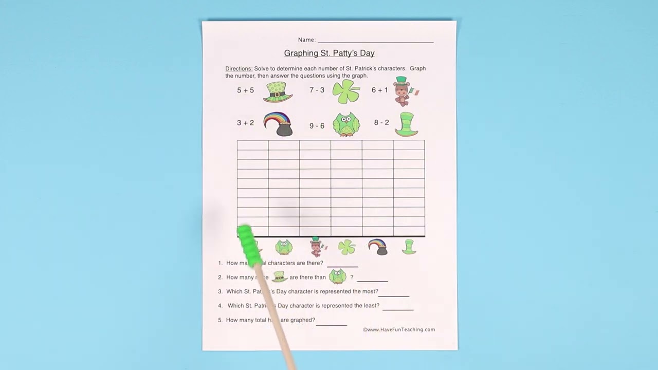⁣This Saint Patrick's Day graphing sheet will help you celebrate the day with some fun activities! Yo