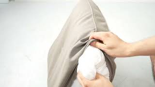 Insert filling in to a Back cushion with button cover.