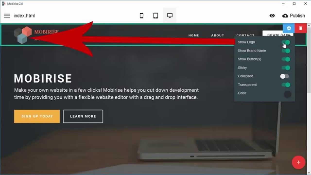 New Menu Block - Mobirise HTML Builder v2.0 - YouTube