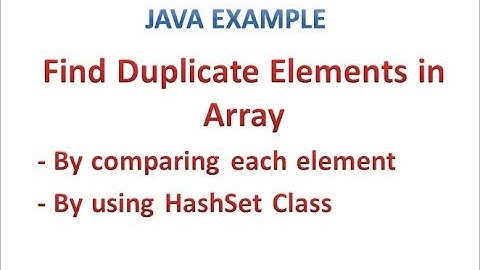 Duplicate Elements in Array(Integer and String Array) - Hindi