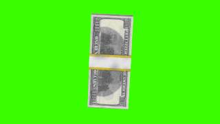 100 DOLLARS   in green screen free stock footage