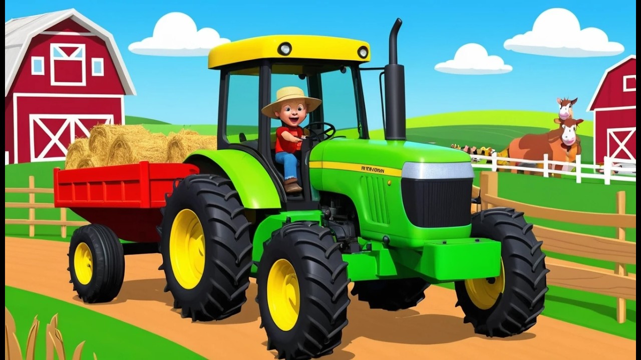 Маленький зелёный трактор едет «Врум врум