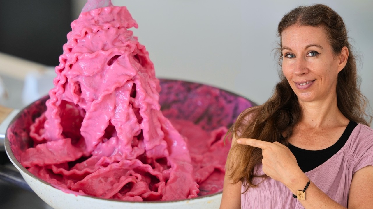 פסטה ורודה עם רוטב סלק