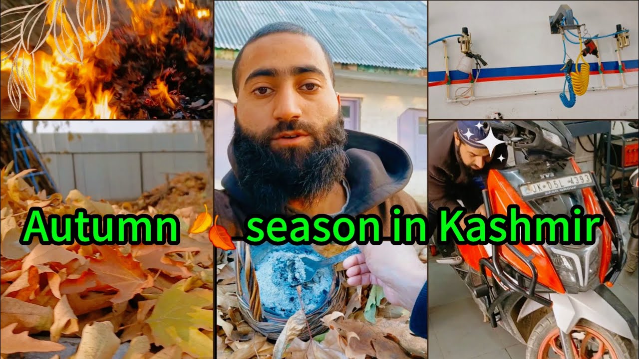 Autumn 🍂 Season in Kashmir Aaj lagaya dost ki scooty pe safety guard